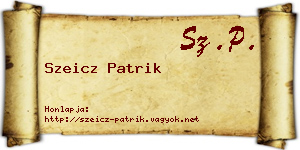 Szeicz Patrik névjegykártya