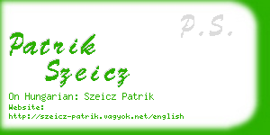 patrik szeicz business card